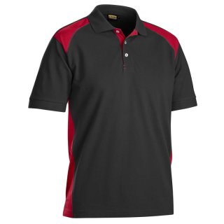 Blakläder Polo-Shirt 2 farbig Schwarz/Rot Größe XS