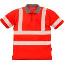Fristads Kansas Hi-Vis Poloshirt, Kurzarm 7406 TPS Warnschutz-Rot Größe M