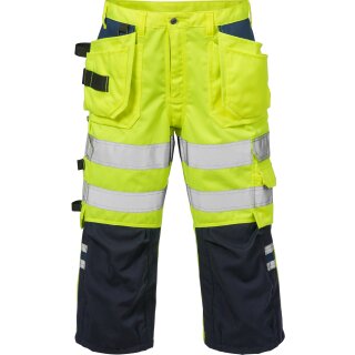 Fristads Kansas Hi-Vis 3/4 Funktionsbundhose 2027 PLU Warnschutz-Gelb/Marine Größe C56