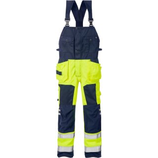 Fristads Kansas Hi-Vis Funktionslatzhose 1014 PLU Warnschutz-Gelb/Marine Größe C52