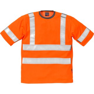 Fristads Kansas Hi-Vis T-Shirt, Kurzarm 7024 TPR Warnschutz-Orange Größe 3XL