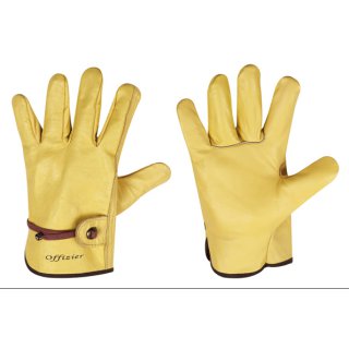 Strong Hand  OFFIZIER Handschuhe Rindnappaleder gelb Gr. 10,5