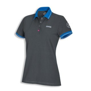 Uvex Damen-Poloshirt 9899 grau/blau verschiedene Größen
