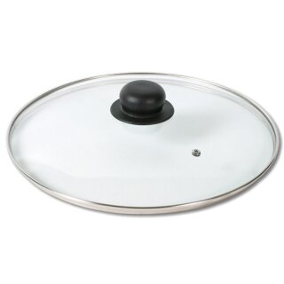 Ilggro Glasdeckel mit Kunststoffgriff, Edelstahlring und Entlüftungsloch