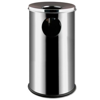 Ilggro Aschenbecher + Abfalleimer Edelstahl hochglanzpoliert