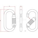 ALIENS - Stahlkarabiner TOTAL OVAL trilock - verzinkt