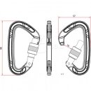 ALIENS Alu Karabinerhaken - D SCREW CLASSIC grün