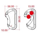 KONG - Stahlkarabiner D SHAPE - Screw sleeve - stainless...