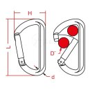 KONG - Materialkarabiner MINI D - komplett schwarz