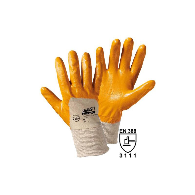 Gelber Nitril Handschuh 1-144 Paar Arbeitshandschuh 8,9,10 gelb EN388 Günstig 