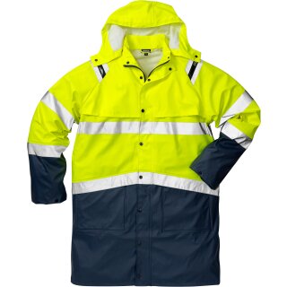 Fristads Kansas Hi-Vis Regenmantel 4634 RS in Farbe Warnschutz-Gelb/Marine & Größe XL