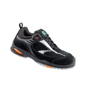 Elysee *SANZA* S3 Halbschuh Veloursleder schwarz/silber Gr. 43