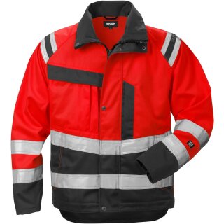 Fristads Kansas Hi-Vis Jacke 4026 PLU in Farbe Warnschutz-Rot/Schwarz & Größe M