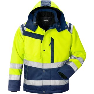 Fristads Kansas Hi-Vis Winterjacke 4043 PP in Farbe Warnschutz-Gelb/Marine & Größe XS