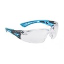 Bollé Rush+ Schutzbrille Bügelbrille Klar mit blauen Bügeln