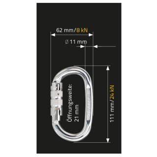 MAS Absturzsicherung Bergsteigerkarabinerhaken BS 11