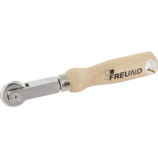 Triuso Andrückrolle mit Metallrad 34x6mm, Holzgriff