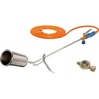 Triuso Abflammgerät 60mm, 5m Schlauch GV900, Druckregler