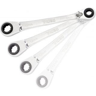 Triuso 4in1 Doppelring-Ratschenschlüs versch. Maße, CRV Stahl 72 Zähne