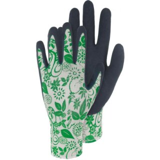 Triuso Gartenstrickhandschuh Gr.7, grün, Nylon mit Latexbesch.