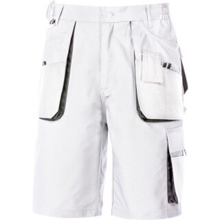 Triuso Hose kurz weiß/grau Gr.66 270gr. 65% Polyester / 35% BW