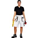 Triuso Hose kurz weiß/grau Gr.66 270gr. 65% Polyester / 35% BW