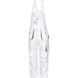 Triuso Latzhose weiß/grau Gr.106 270gr. 65% Polyester / 35% BW