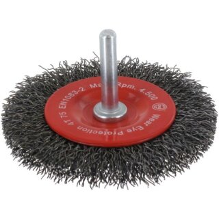 Triuso Schaftrundbürste 75x10mm,Stahl 0,30mm, Schaft 6mm, einreihig