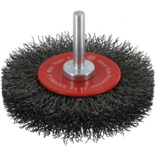 Triuso Schaftrundbürste 75x15mm,Stahl 0,30mm, Schaft 6mm, zweireihig