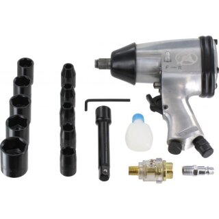 Triuso Druckluft-Schlagschraubersatz 16-tlg, Einsätze 9-27mm, 1/2"