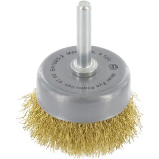 Triuso Schafttopfbürste 50mm, Messing 0,20mm, Schaft 6mm