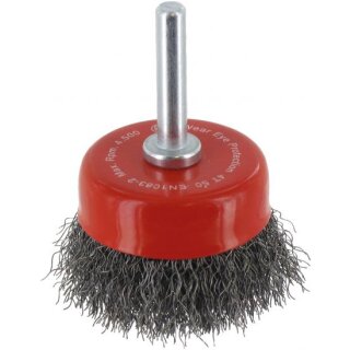 Triuso Schafttopfbürste 50mm, Stahl, 0,20mm, Schaft 6mm