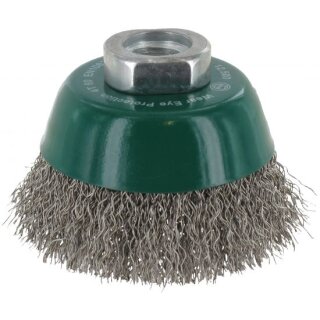 Triuso Topfbürste 60mm, Inox, gewellt M14, 0,30mm, zweireihig