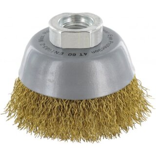 Triuso Topfbürste 60mm, Messing, gew. M14, 0,30mm, zweireihig