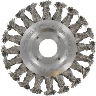 Triuso Rundbürste 125mm, Inox,gezopft 0,50mm, Loch 22,2mm