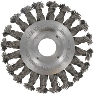 Triuso Rundbürste 115mm,Stahl,gezopft 0,50mm, Loch 22,2mm