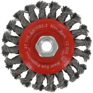 Triuso Rundbürste 115mm,Stahl,gezopft 0,50mm, M14