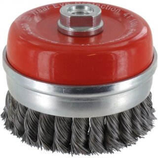 Triuso Topfbürste 65mm, Stahl,gezopft M14,0,50mm, zylindrische Kappe