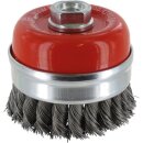 Triuso Topfbürste 65mm, Stahl,gezopft M14,0,50mm, zylindrische Kappe