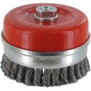 Triuso Topfbürste 80mm, Stahl,gezopft M14,0,50mm, zylindrische Kappe