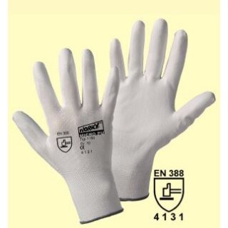 Worky MICRO PU Feinstrickhandschuh aus Polyamid, weiß Gr. 8