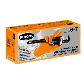 Strong Hand  GRIP ORANGE Handschuhe Nitril, orange vers. Größen