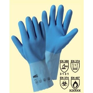 Worky BLUE LATEX  blau, mit Trikotfutter Damengröße