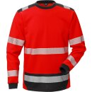 Fristads Kansas High Vis T-Shirt Langarm 7724 TPH in Warnschutz-Rot/Schwarz Größe M