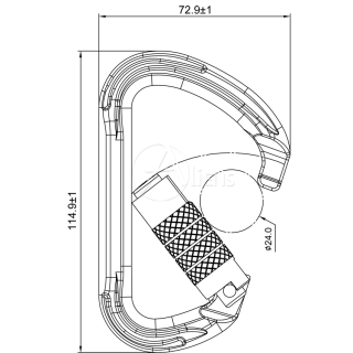 Aliens Karabiner D Big Connector Karabinerfarbe Schwarz Karabinerverschluß Trilock