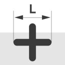 Triuso Fliesenkreuze 1,0mm, 250 Stück lange Schenkel, L=26mm