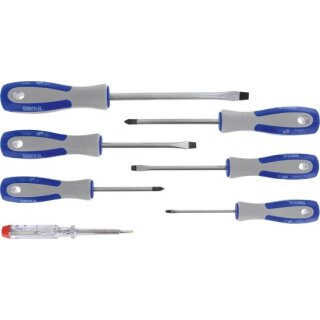 Triuso Schraubendrehersatz 7tlg.,PZ1 PZ2,3/5,5/6,5/8mm,Spannungspr.
