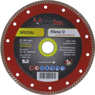 Triuso DIA-Trennscheibe 230mm, Fliese spezial, 1,9mm, Bohrung 30mm