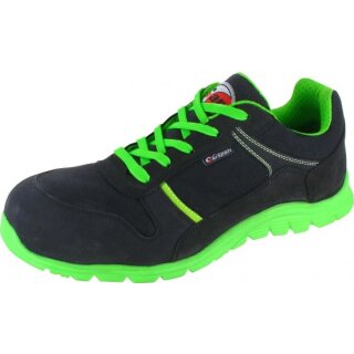 Triuso Sicherheitshalbschuh S1P schwarz/grün, PU/PU-Sohle