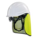 uvex pheos S-KR weiss mit Nackenschutz orange, IES und Schutzbrille - Bauhelm BG förderbar